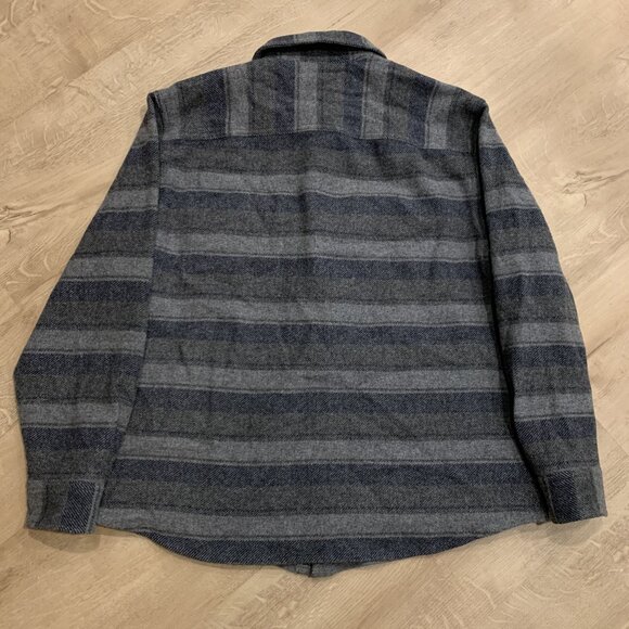 Pendleton Lambswool Forrest Twill Snap Front Shirt Men's XL Gray Black Blue Wool - Picture 7 of 8